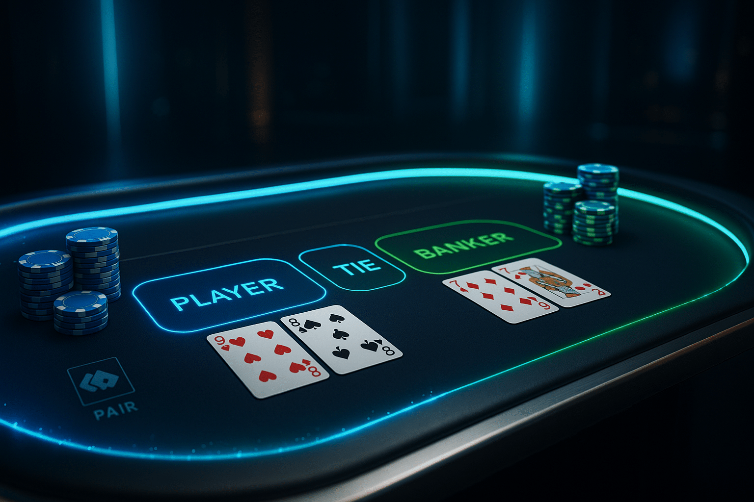 ภาพประกอบอัตราจ่ายหลักบาคาร่า Player Banker Tie Pair ด้วย บาคาร่า อัตราจ่าย กติกา